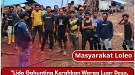 Dok: Massa dari Desa Loleo yang di kerahkan oleh Lido Ke Desa Fluk 